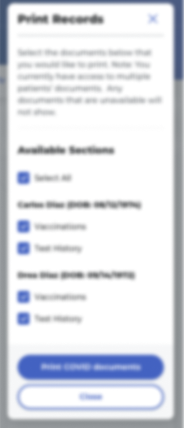 Mobile vaccination schedule screen