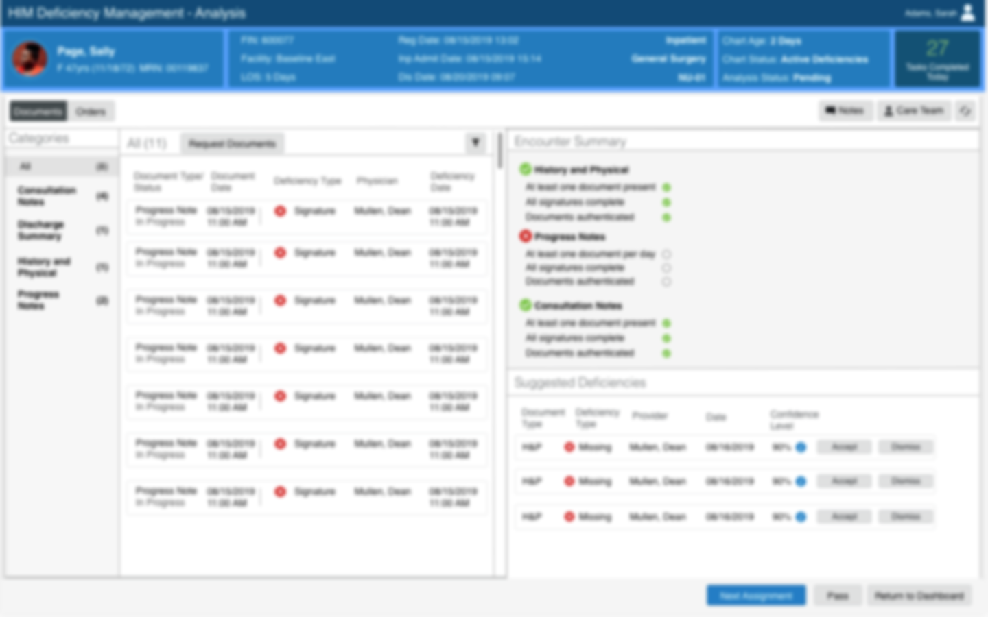 Deficiency Management workflow iteration